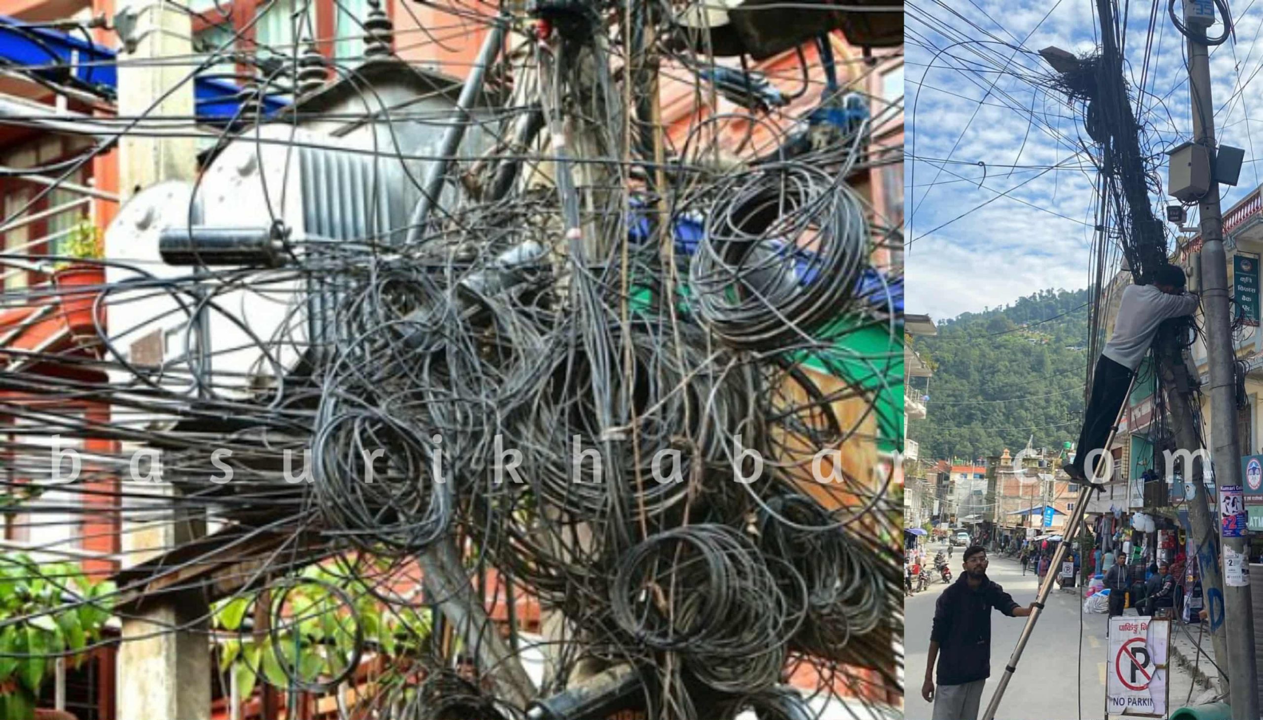 मेलम्ची युवा समूहको पहलमा प्रयोगविहीन पोलहरू हटाउँदै, इन्टरनेट सेवा प्रदायकद्वारा तार व्यवस्थापन सुरु